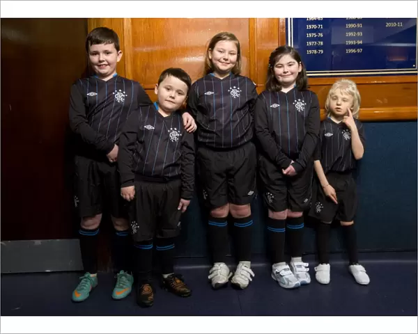 Rangers Mascots in the Tunnel: Pre-Game Excitement at Ibrox Stadium (4-0 Victory)