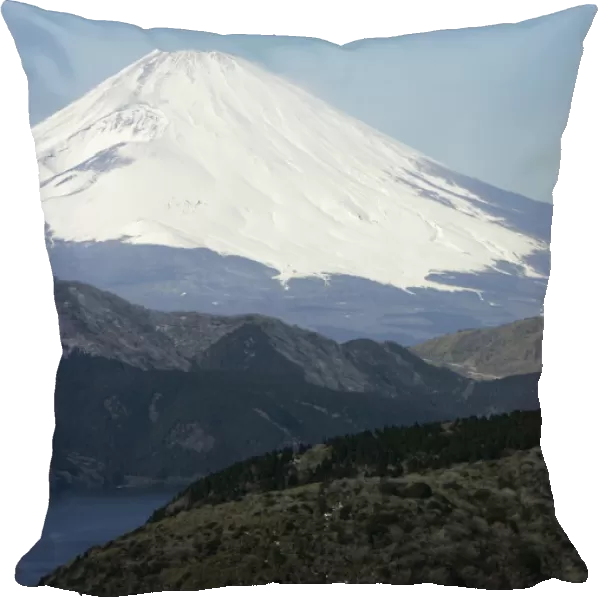 Mount Fuji is pictured covered with snow in Hakone, Kanagawa Prefecture