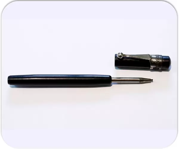 A mechanical pencil from 1906 year is seen in a fountain pen repair shop, in Zagreb