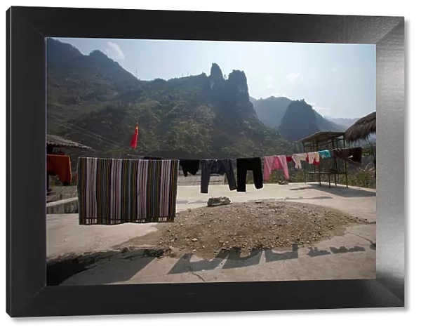 Laundry is seen at a villagers home in Nujiang Lisu Autonomous Prefecture in Yunnan
