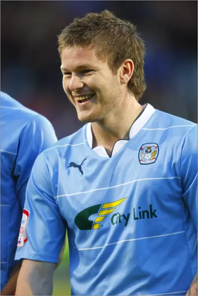 Aron Gunnarsson of Coventry City Focuses Before Npower Championship Clash at Fratton Park Against Portsmouth