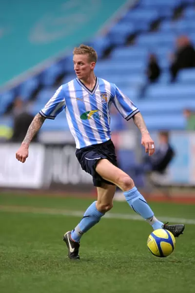 Carl Baker in Action for Coventry City against Southampton in FA Cup Third Round at Ricoh Arena (07-01-2012)
