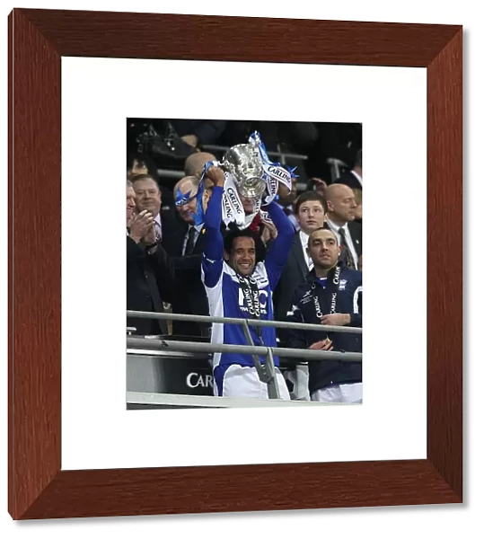 Birmingham City FC: Jean Beausejour Celebrates Carling Cup Victory at Wembley Stadium