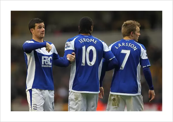 Birmingham City's Unbreakable Defensive Trio: Ferguson, Jerome, Larsson vs. Wolverhampton Wanderers (Premier League, 12-12-2010)