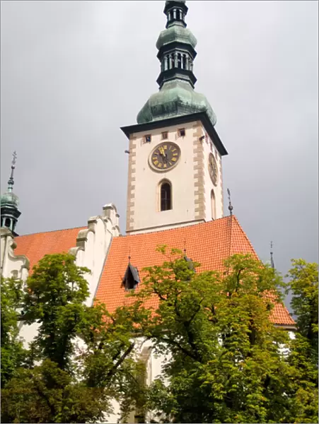 Lords Transfiguration Church built in 1662 in Center City in Tabor in Czech Republic