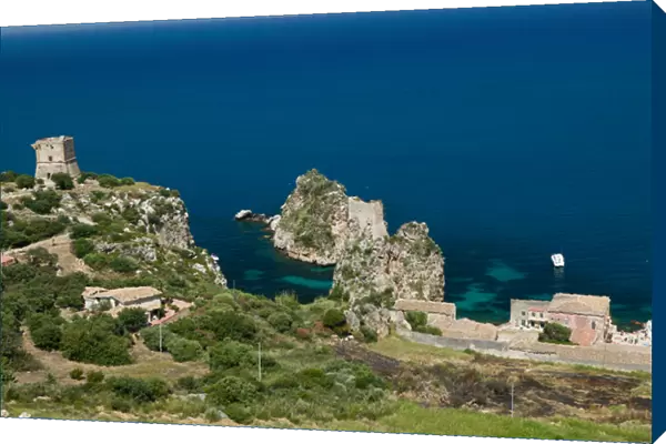Italy, Sicily, Scopello, Tonnara Scopello  /  Old Tuna Factory now Beach