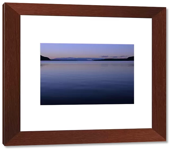 North America, United States, Maine, Rockwood. Moosehead Lake at dawn, viewed