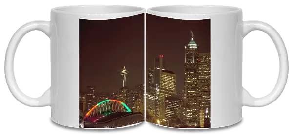 North America, USA, Washington, Seattle, Christmas Lights on City