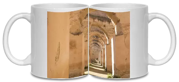 Meknes Morocco columns of Hri Souani former horse stalls in 17th century in downtown