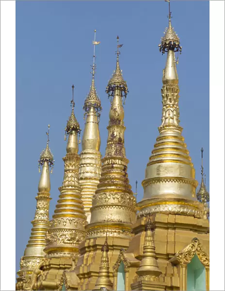 Myanmar (aka Burma), Yangon (aka Rangoon). Shwedagon Pagoda, the holiest Buddhist shrine in Myanmar