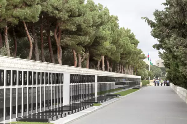 Azerbaijan, Baku. Martyrs Lane, a memorial and burial site for Azerbaijanis