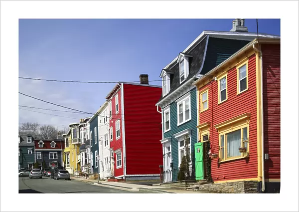North America, Canada, Newfoundland, Colourful houeses in, St. Johns NL