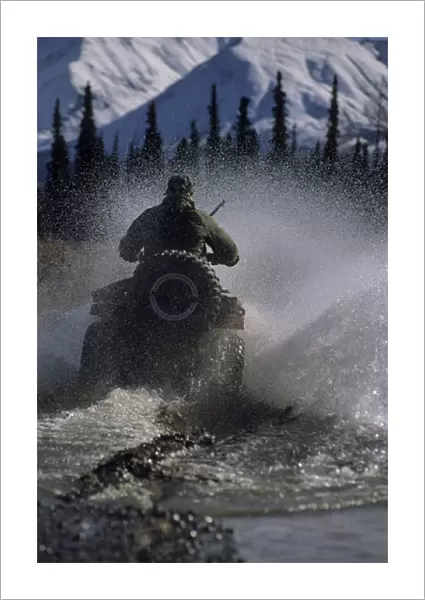 USA, Alaska, Park Ranger, All Terrain Vehicle, Denali National Park