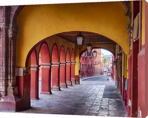 North America; Mexico; San Migel de Allende; Back streets of the town with colorful
