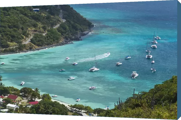 British Virgin Islands, Jost Van Dyke. Great Harbour from Majohnny Hill