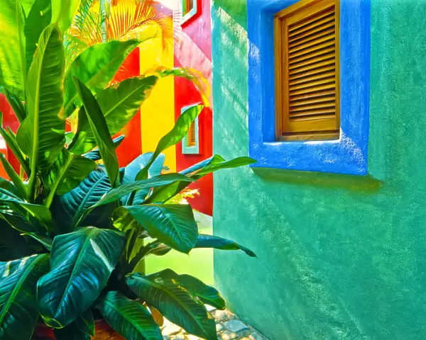 Mexico, Costalegre. Colorful hotel walls. Credit as: Jim Nilsen  /  Jaynes Gallery  /  DanitaDelimont