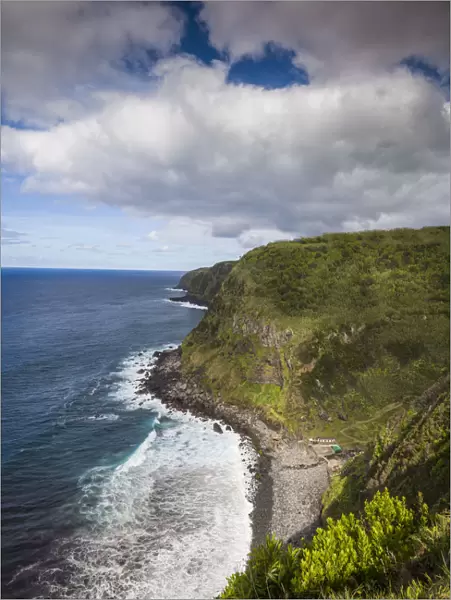 Portugal, Azores, Sao Miguel Island, Achadinha. Miradouro Salto de Farrinha, coastal view