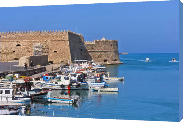 Castello a Mare (Koules Fortress) in the harbor of Heraklion, Crete Island, Greece