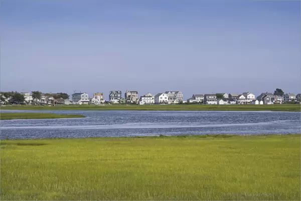 USA, Maine, Wells Beach. Elevated view of beach houses