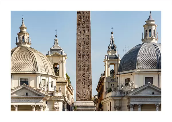 Italy, Rome. Piazza del Popolo with Flaminio obelisk (3, 200 yrs old)