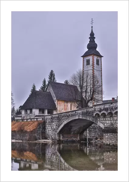 Slovenia, Upper Carniola, Ribcev Laz, Lake Bohinj, Church of St