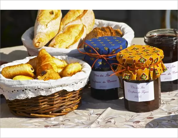 Basket with croissants