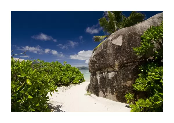 Seychelles, Island of La Digue. Popular Anse Source D Agent white sand beach