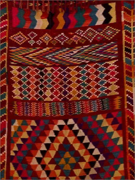 Colorful local made rug blanket in Tozeur Tunisia in Africa