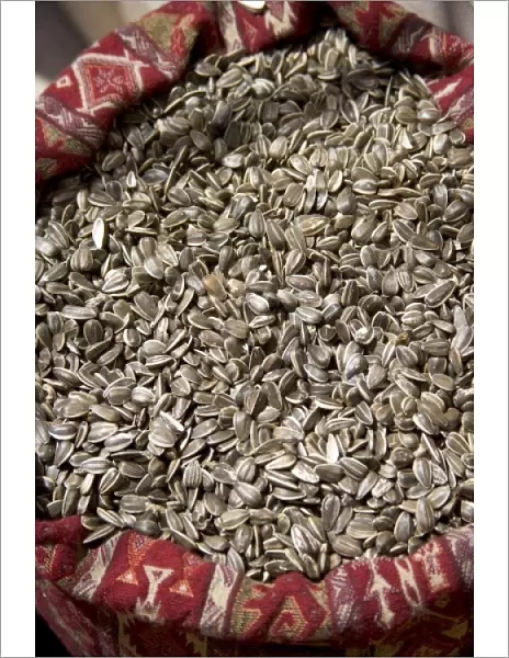 Sunflower seeds in a sack, Mardin, southeast Turkey