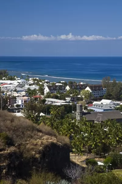 France, Reunion Island, St-Leu, town view from the heights
