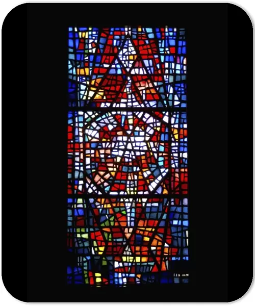Iceland, Skalholt, Bishops church stained glass window
