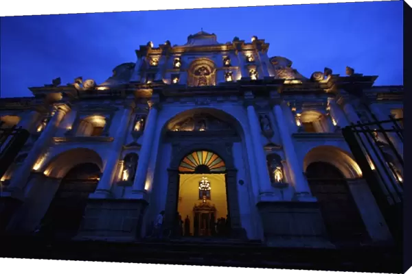 Guatemala, Antigua. San Jose Cathedral on the Central Plaza