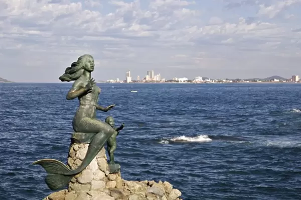 North America, Mexico, Mazatlan. Mermaid monument at the Glorieta Sanchez Taboada