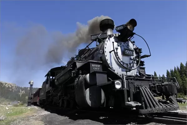 Chama, New Mexico, United States. Cumbres and Toltec antique narrow gauge steam train