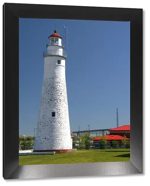 Fort Gratiot Lighthouse and coast guard station at the juncture of Lake Huron and the St