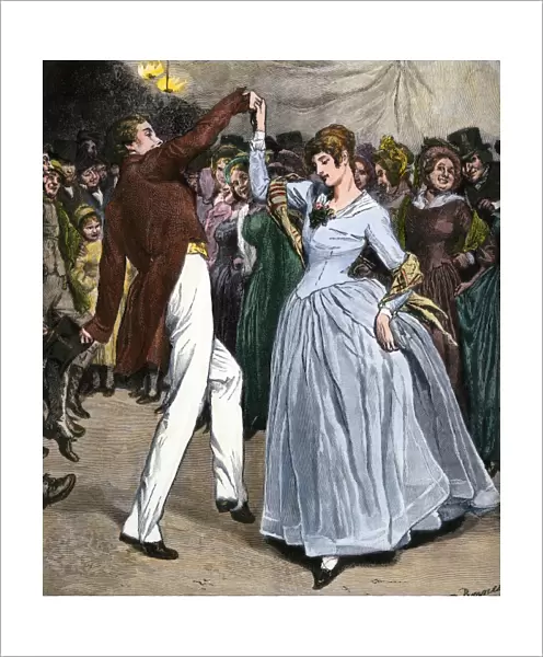 Dancing couple, early 1800s