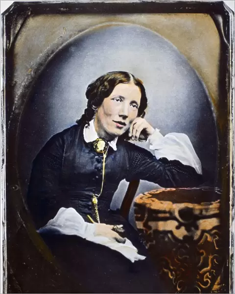 HARRIET BEECHER STOWE (1811-1896). American abolitionist and writer. Oil over a daguerrotype, c1852