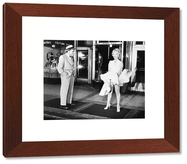 American cinema actress. With Tom Ewell in a scene from The Seven Year Itch, 1955