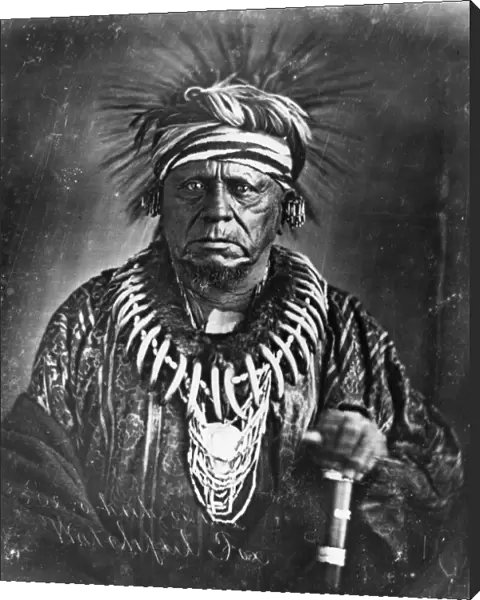 Sauk Native American chief. Daguerreotype, 1847, by Thomas M. Easterly