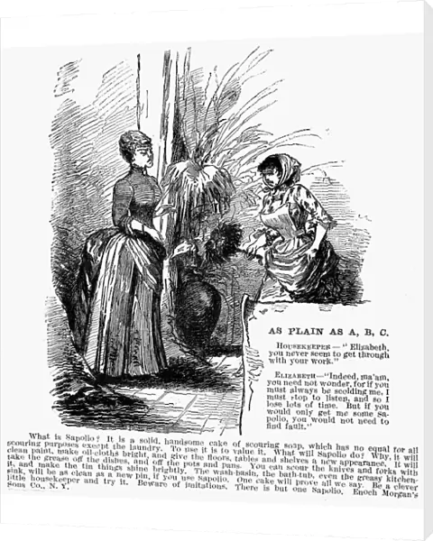SAPOLIO SOAP AD, 1886. American advertisement, 1886