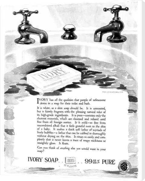 AD: IVORY SOAP, 1919. American advertisement for Ivory Soap, 1919