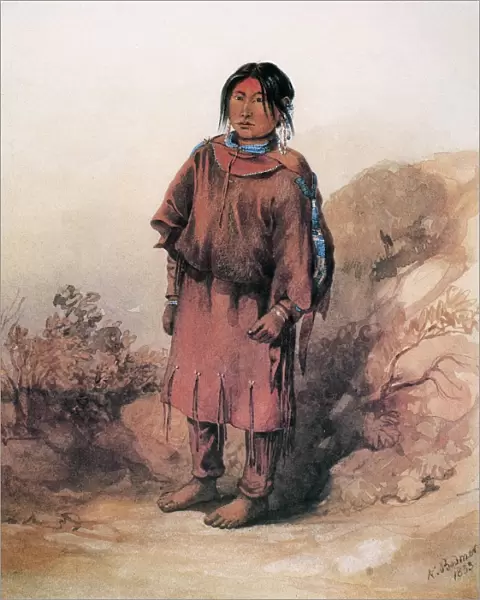 BLACKFOOT-ASSINIBOIN GIRL. A Blackfoot girl who lived with Assiniboin tribe members