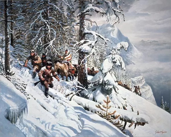 CLYMER: LEWIS AND CLARK. Lewis and Clark, with their guide Sacagawea (on horseback)