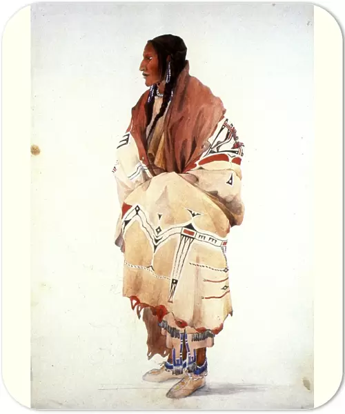 TETON SIOUX NATIVE AMERICAN. Chan-Cha-Uia-Te-Uinn (Woman of the Nation), a Teton