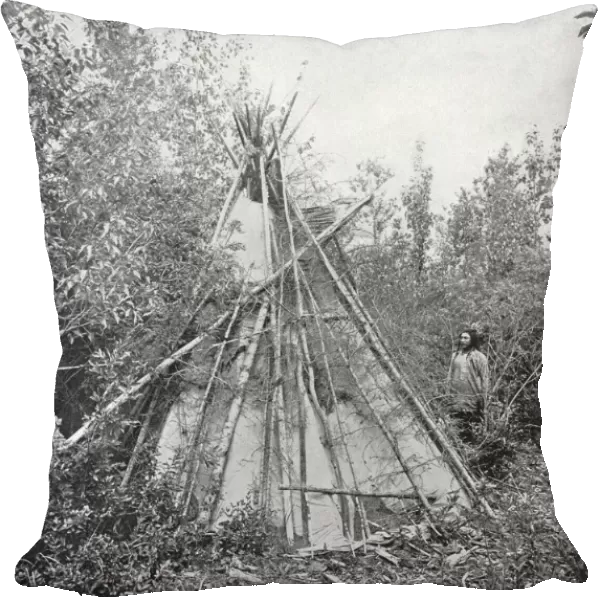 BURIAL TIPI, c1890. A tipi over the grave of a Crow chiefs wife. Photograph, c1890