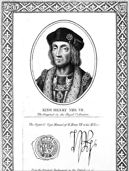 HENRY VII (1457-1509). King of England, 1485-1509. Etching, English, 1819