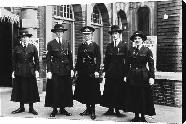 WOMEN POLICE, 1916. Commandant Mary Sophia Allen (1878-1964), center, with members
