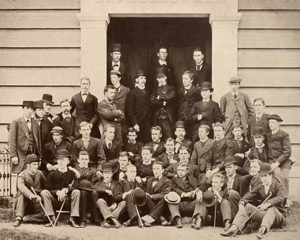 COLLEGE: STUDENTS. Students at an American college, c1900
