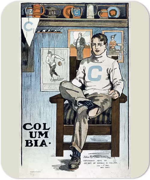 COLUMBIA UNIVERSITY, c1902. Columbia University student seated, smoking a cigarette