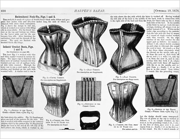 CORSET ADVERTISEMENT, 1878. Advertisements for womens corsets in Harpers Bazar